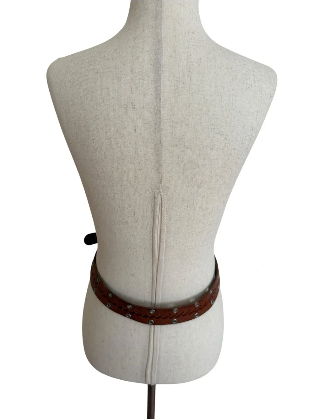 Vintage Y2K Abercrombie & Fitch Brown Leather Belt with Round Ring Buckle S